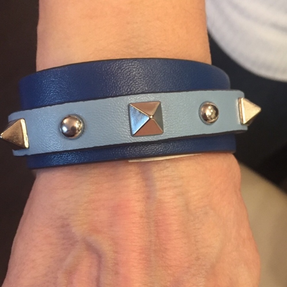 Sharif Leather Rock Star Stud Cuff Wrap Bracelet